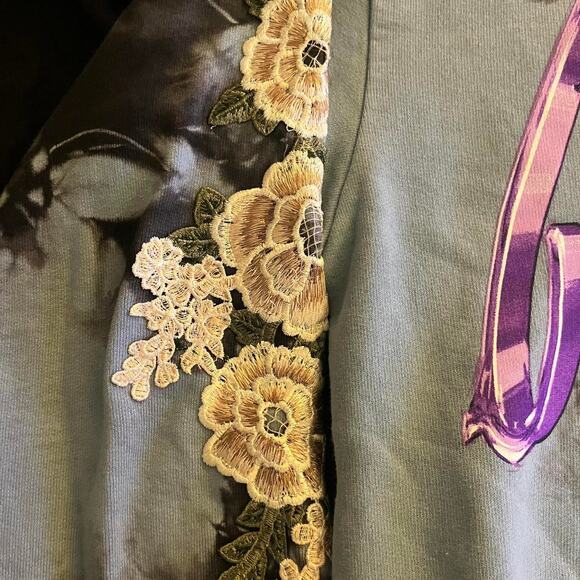 Brand New Civil Regime Baby Blue and black tie-dye sweatshirt Size XXL - Picture 3 of 4